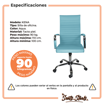 Silla Oficina Ejecutiva Moderna Giratoria Cromada Aqua