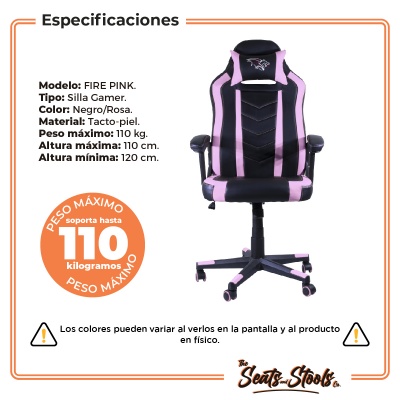 Silla Gamer Ergonomica Giratoria Rosa