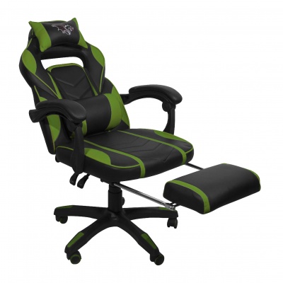 Silla Gamer Giratoria Reclinable Reposa Pies Verde